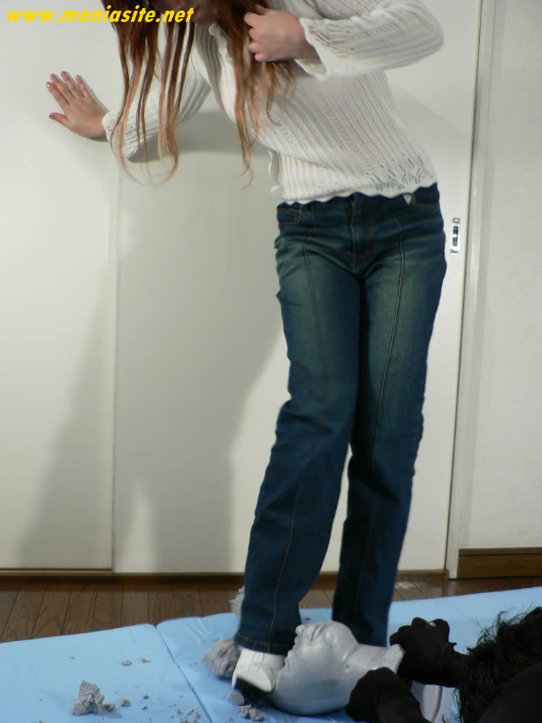 Slut Tanaka crushes a mannequin with her boots! #2